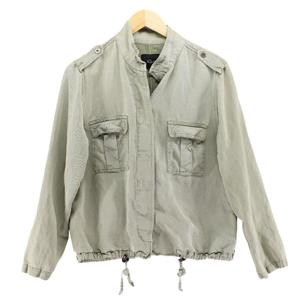 Rails Maverick Jacket Sz M Sage Green Military Snaps Barn Chore Boho